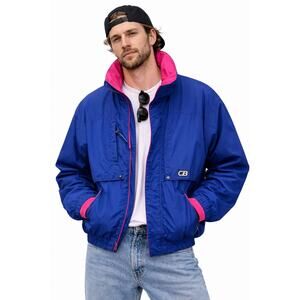 Early 1990s CB Sports Colorblock Nylon Ski Snowboard Winter Jacket Men’s Small